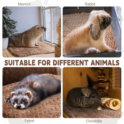4 Pack Self Warming Cat Bed Mat Self Heating Pad for Dog Extra Warm Winter Pet Pad Washable Thermal Pads Mats for Pets Indoor Outdoor (Camel / 16 x 20 Inch)