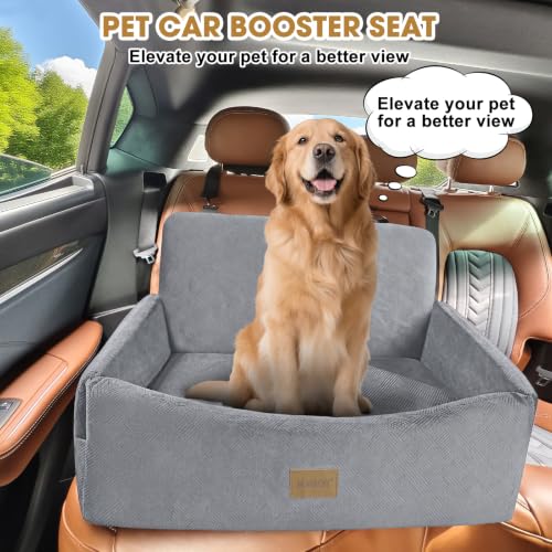 Dog Car Seat for Large Medium Sized Dogs Under 55 lbs (Light Grey / Medium/Large)