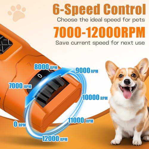 6 Speed Dog Nail Grinder with Quiet (Orange)