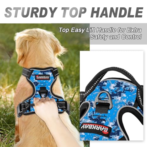 Dog Harness No Pull for Small Sized Dog Front Back Clips (X-Small(Chest:15.5-19.5”) / Blue Camo)