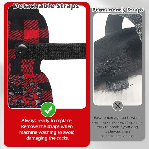 Anti Slip Dog Socks (X-small (6 Count) / Black&Red)