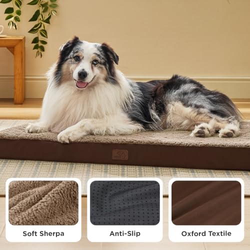 XL Dog Bed for Crate (41"L x 29"W x 3.5"Th / Brown)