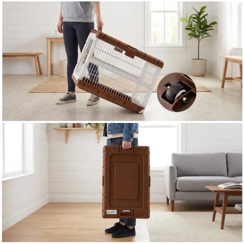 28" L Collapsible Dog Crate for Dogs (Woodgrain / 27.95 x 18.9 x 21.65 in)