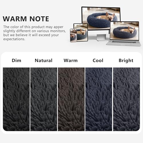 Orthopedic Dog Bed Comfortable Donut Cuddler Round Pet Beds Ultra Soft Washable Dog and Cat Cushion Bed (XS(20’’x 20’’) / Dark Gray)