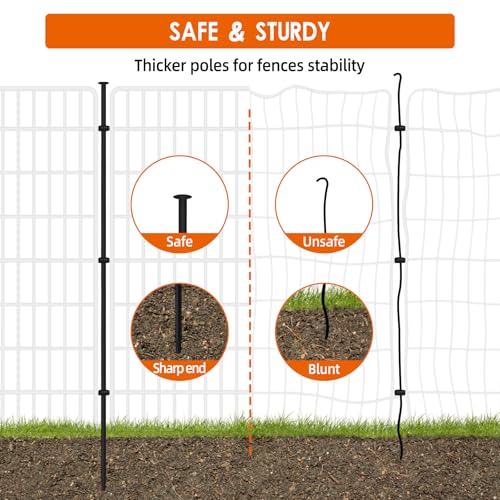 10 Panels No Dig Fence with Gate (Black / 10 Panels 32 in(H) X 24 ft(L) with gate)