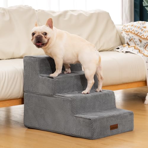 Dog Steps for Bed & Couch (Grey / 4-Step 18.5" H)