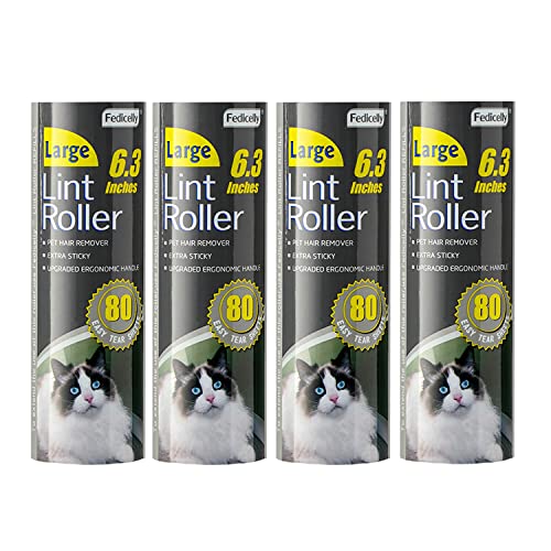 Large Lint Rollers Pet Hair Extra Sticky Refills (4 Large Refills + 320 Sheets)