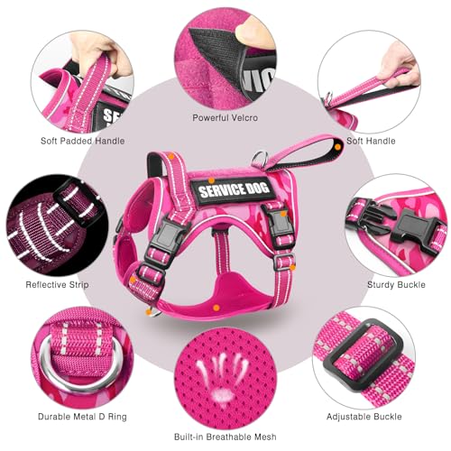 Tactical Dog Harness (Medium / Pink Camo)
