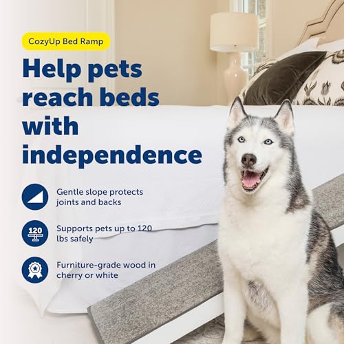 CozyUp Wooden Pet Bed Ramp (White / Ramp)