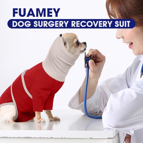Surgical Suit for Dogs Female Spay (Large / New Version- Red)
