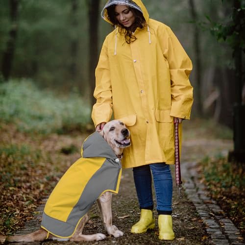 Dog Raincoat Waterproof Rain Jacket for Medium Dogs (Medium / Yellow)