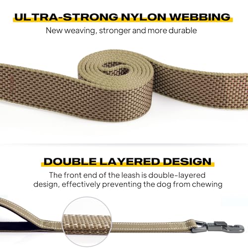 Heavy Duty Dog Leash for Medium Large Dogs (6 Feet (Pack of 1) / Brown)