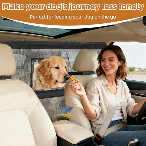 52" Wide Dog Car Barrier with Window & Steel Frame
