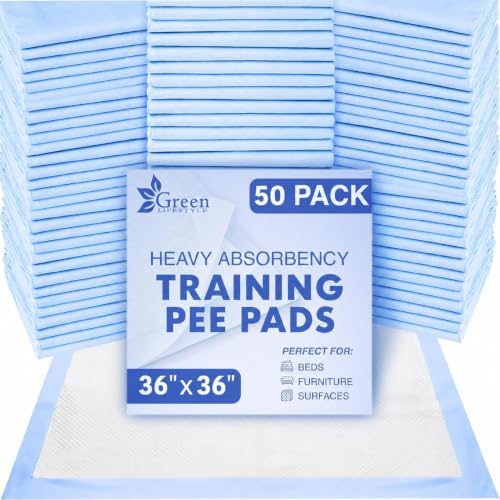 Underpads Training Pet Pee Pads for Dogs (Blue/White / 50 Pack - 36x36)