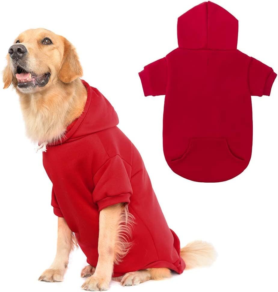 Dog Hoodie for Large Medium Small Dogs (Red / XX-Large)