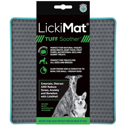 Tuff Soother Slow Feeder Lick Mat for Dogs (Turquoise)