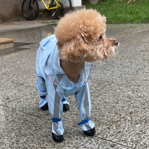 Dog Raincoat with Boots (Blue Cloud (detachable tail) / XS (1-3lb))