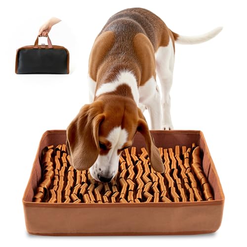 Snuffle Mat for Dogs (Brown / 14" X 12"-Portable)