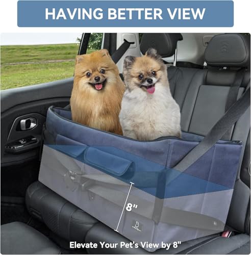 Dog Car Seat Under 55 lbs (Dark Blue / Large)