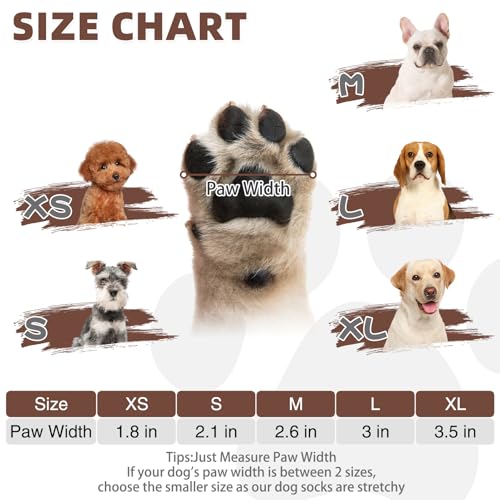 Dog Socks Shoes for Hot Pavement (Coffee Brown / X-Small(4 Pack))