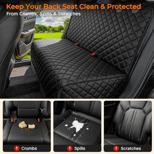 Dog Car Seat Cover for Back Seat (Black / Large (54" W x 51" L))