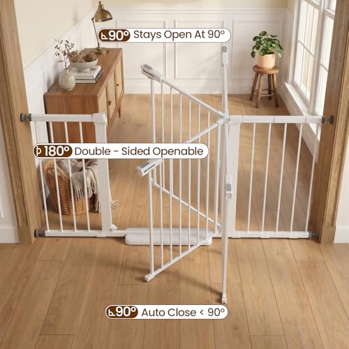36" Extra Tall Baby Gate for Doorways (White / 29.7-57"W x 36"H)