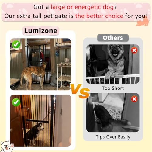 55.12" Extra Tall Pet Gate for Cat Dog 30.12" (55.12" H-cream / 30.12"-34.05" W)