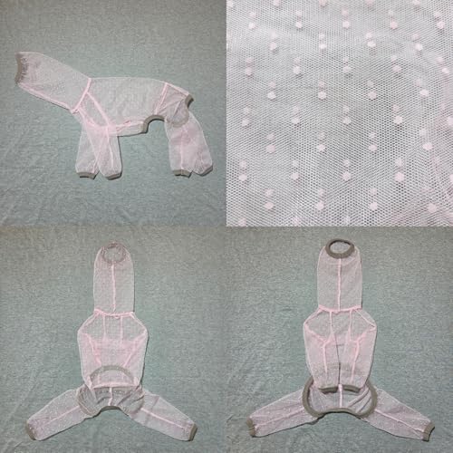 D Doggy Star Italian Greyhound Clothes Sheer Mesh Onesie Summer Jumpsuit Breathable Full Body Protection for Outdoor Walks Small Whippet Fit (2XL / Sheer Mesh Pink)