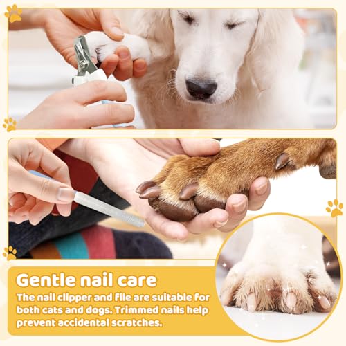 Cat Grooming Wrap & Dog Restraint Bag with Pet Nail Clippers Kit