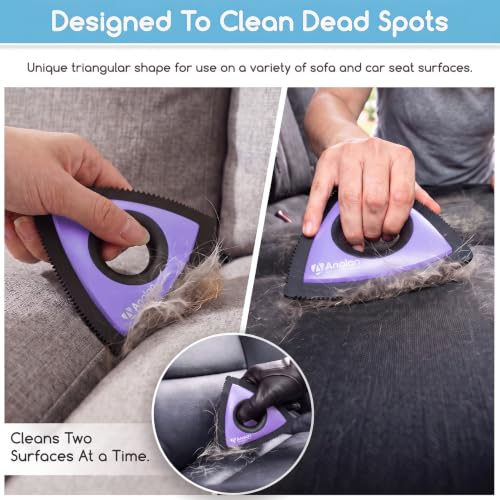 Mini Pet Hair Remover for Car Detailing Dog Hair Tool Brush (Purple)