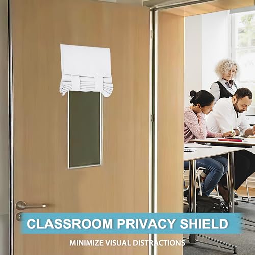 Classroom Door Window Cover Lockdown Shades Blackout (Pure White / 12"W x 30"L (Pack of 1))