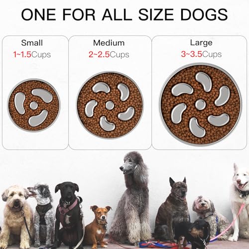 Slow Feeder Dog Bowl (Spiral-2Pack / S 1~1.5Cups)