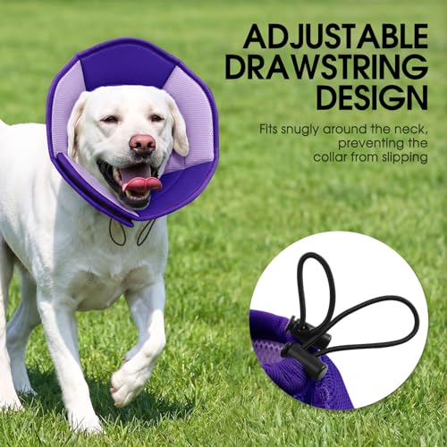 Dog Cone Soft Cone for Dogs to Stop Licking (Purple / Small)