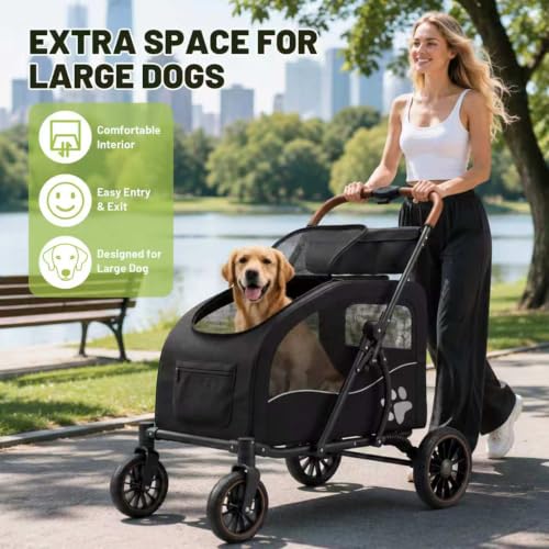 Dog Stroller for Large Dogs (Black)
