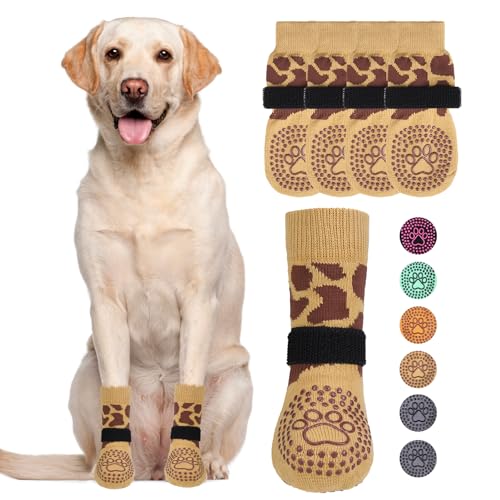 Dog Socks for Hot (Deer Khaki / Large (4 Pack))