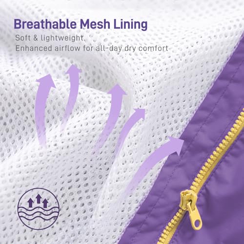 Dog Raincoat Rain Jacket with Clear Hood and Broad Chest Fit (Purple / X-Large)