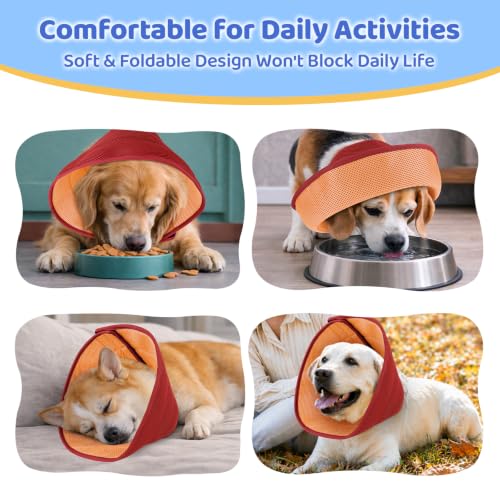 Soft Dog Cone Collar to Stop Licking After Surgery (Orange / S)