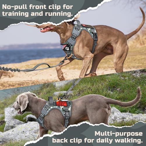 Tactical Dog Harness for X (Grey Camo / X-Large)
