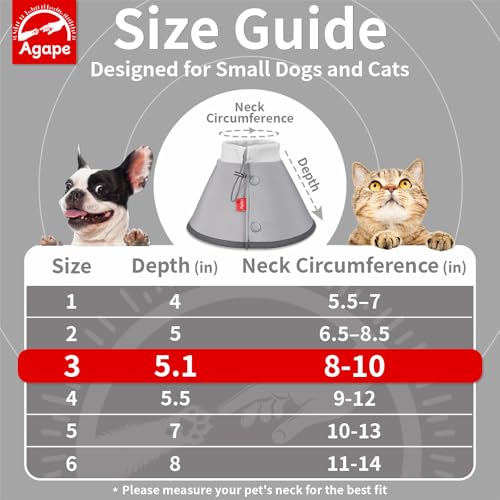 Soft Dog Cone for Small Dogs & Cats (Gray (Small Dogs Cone) / 3 (Neck:8"-10"))