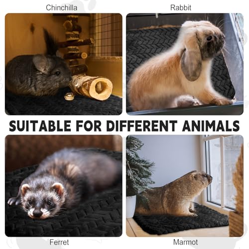 4 Pack Self Warming Cat Bed Mat Self Heating Pad for Dog Extra Warm Winter Pet Pad Washable Thermal Pads Mats for Pets Indoor Outdoor (Black / 20 x 28 Inch)