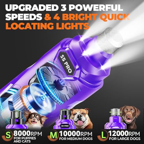 Whisper Quiet Dog Nail Grinder Safe & Stress (Purple)