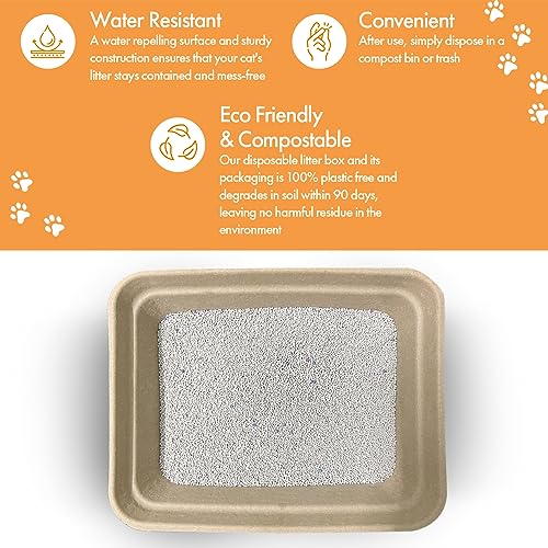 Disposable Litter Boxes (Brown / Large 8-Pack)