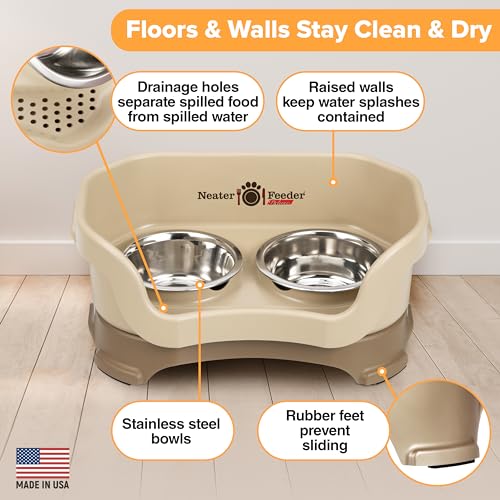 Neater Feeder Deluxe Mess Proof Cat Bowls Elevated (Cat with Standard Bowl / Cappuccino)