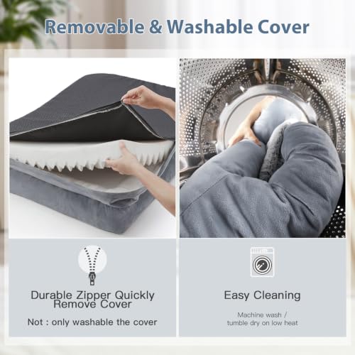 XL Extra Large Orthopedic for Senior Dog Bed Comfy Sleeping (Grey / X-L (41x28x7in))