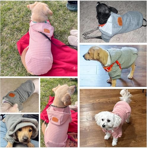 Dog Hoodies Sweater for Large Dogs (Pink / XL (Back: 24",Chest: 34", Neck: 21"))