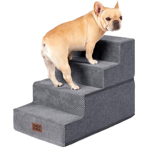 Dog Stairs for Bed 18" H (Grey / Standard 15" x 24" x 18")