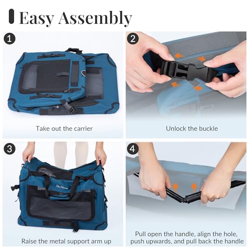 Extra Large Cat Carrier for 2 Cats (24.0"L x 16.5"W x 16.5"H / Prussian Blue)