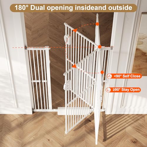 Jekriuet 57" Extra Tall Pet Gate (White)