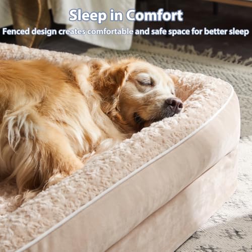 Orthopedic Washable Dog Bed (Beige / 61.0"l x 43.0"w x 7.5"th)