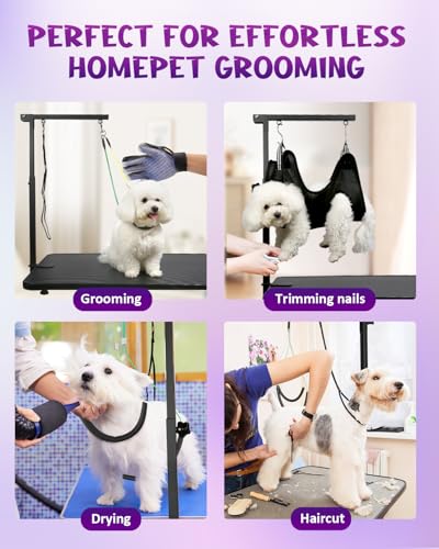 Adjustable Dog Grooming Arm with Clamp Dog Grooming Hammock and Loop Noose